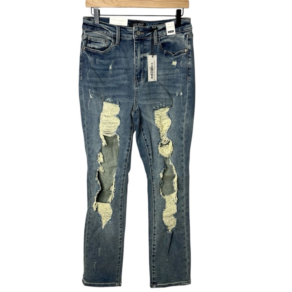 Judy Blue Straight Shooter Jeans Distressed Size 9/29 High Waist
